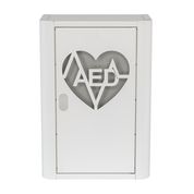 Szafka metalowa na Defibrylator AED z naklejką  ML.B ( BIAŁA)