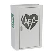 Szafka metalowa na Defibrylator AED z naklejką  ML.B ( BIAŁA)