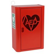 Szafka metalowa na Defibrylator AED z naklejką  ML.RED ( CZERWONA RAL 3020 )