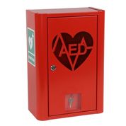 Szafka metalowa na Defibrylator AED zamykana na klucz  z naklejką  ML.RED ( CZERWONA RAL 3020 )