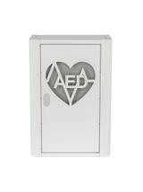 Szafka metalowa na Defibrylator AED z naklejką  ML.B ( BIAŁA)