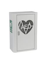 Szafka metalowa na Defibrylator AED z naklejką  ML.B ( BIAŁA)