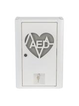 Szafka metalowa na Defibrylator AED zamykana na klucz  z naklejką  ML.B ( BIAŁA)