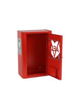 Szafka metalowa na Defibrylator AED zamykana na klucz  z naklejką  ML.RED ( CZERWONA RAL 3020 )