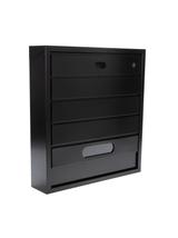 Skrzynka na listy BSL-3-CZ-W - WĄSKI MODUŁ CZARNA - wizjer i kluczyk z przodu