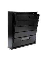 Skrzynka na listy BSL-3-CZ-W - WĄSKI MODUŁ CZARNA - wizjer i kluczyk z przodu