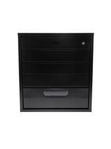 Skrzynka na listy BSL-3-CZ-W - WĄSKI MODUŁ CZARNA - wizjer i kluczyk z przodu