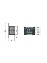 Rozeta ROZ125-ML.CZ (Czarna)  (RAL 9005)