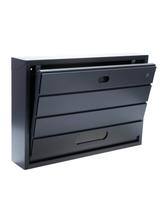 Skrzynka na listy BSL-1-RAL7021-U - UNIWERSALNA (RAL7021)- wizjer i kluczyk z przodu