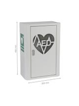 Szafka metalowa na Defibrylator AED z naklejką  ML.B ( BIAŁA)