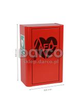 Szafka metalowa na Defibrylator AED z naklejką  ML.RED ( CZERWONA RAL 3020 )