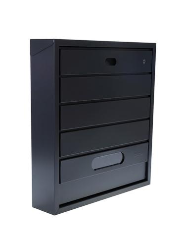 Skrzynka na listy BSL-3-RAL7021-W - WĄSKI MODUŁ (RAL7021) - wizjer i kluczyk z przodu