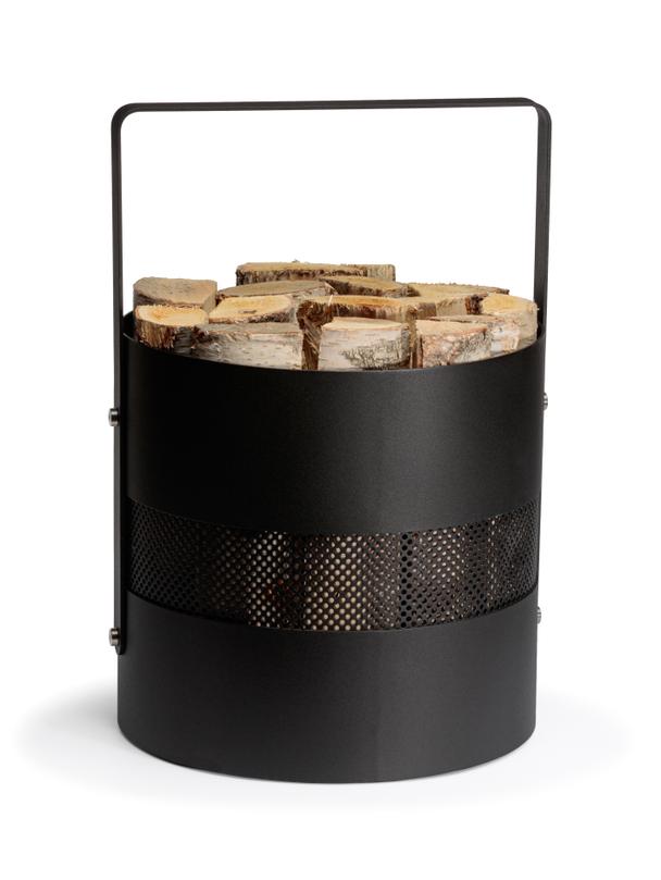 Kosz na drewno "AERO HOLD 2"  OKRĄGŁY ML.CZ z uchwytem  (KND-06-ML.CZ)