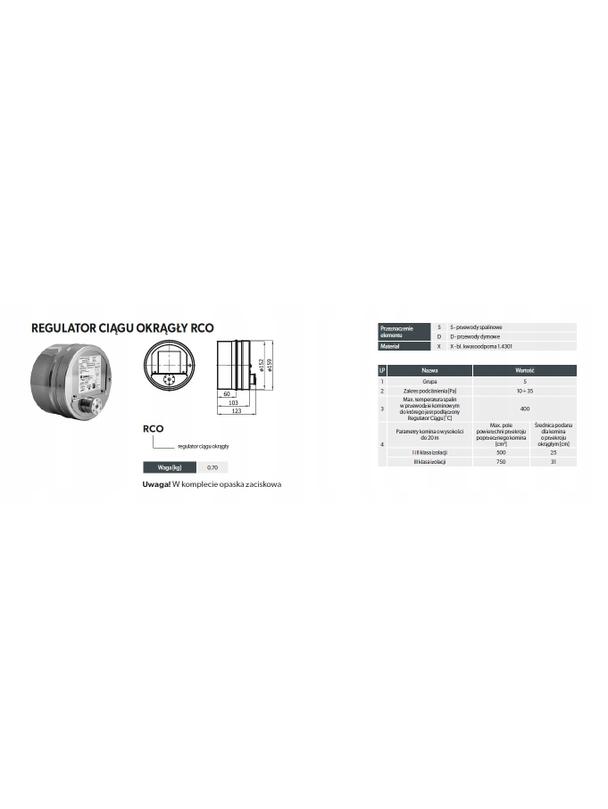 Regulator ciągu RCO-150 (fi150)