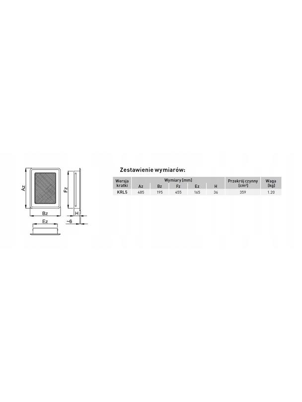 Kratka osłonowa z żaluzją KRLz5-ML-B light (biała)