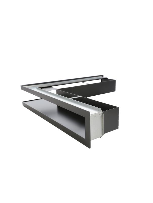 Kratka V-OPEN-KRVO-L/R-500x500/100-ML.CZ czarna, oklejona filcem z ramką OC