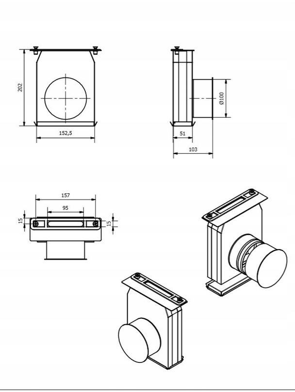 Puszka dolotu powietrza INVICTA  DP1-150x50/100-OC5-ML-CZ