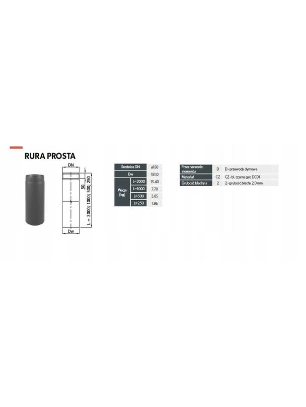 Rura prosta RP150/1000-CZ2 (ML)