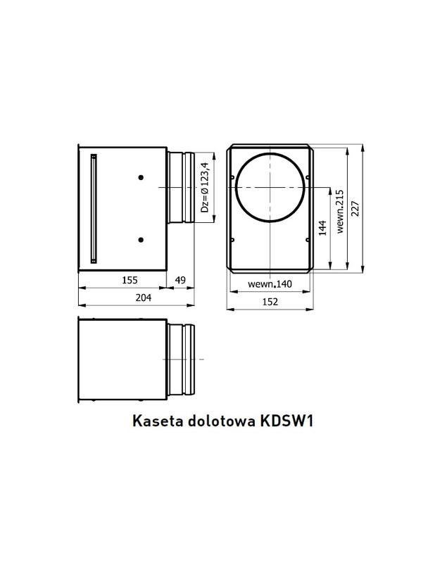 Kaseta dolotowa stabilizator wentylacji KDSW1/fi125-OC