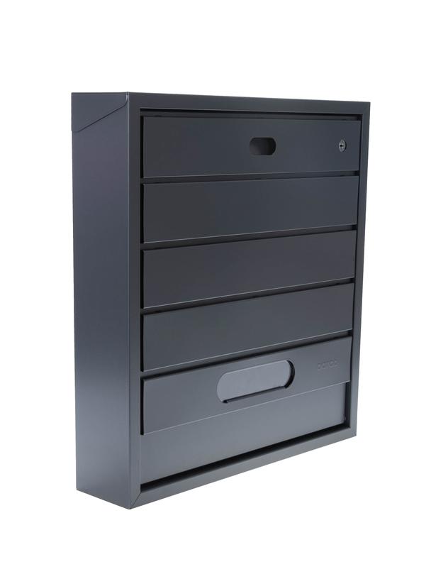 Skrzynka na listy BSL-3-GR-W - WĄSKI MODUŁ GRAFITOWA - wizjer i kluczyk z przodu