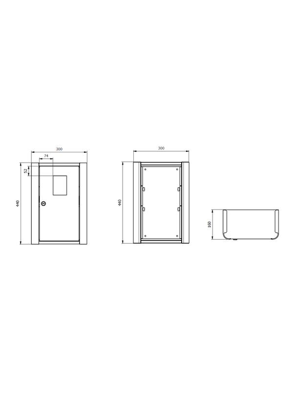Apteczka metalowa 440x300x160-ML.B /  z zamkiem i naklejką