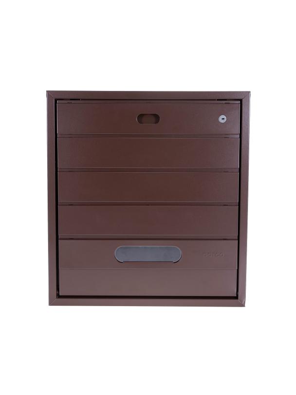 Skrzynka na listy BSL-3-BR-W - WĄSKI MODUŁ BRĄZOWA - wizjer i kluczyk z przodu