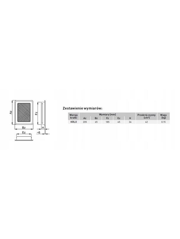 Kratka osłonowa KRL0-ML-CZ light (czarna)