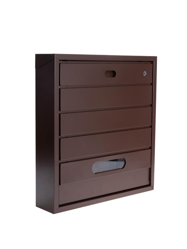 Skrzynka na listy BSL-3-BR-W - WĄSKI MODUŁ BRĄZOWA - wizjer i kluczyk z przodu