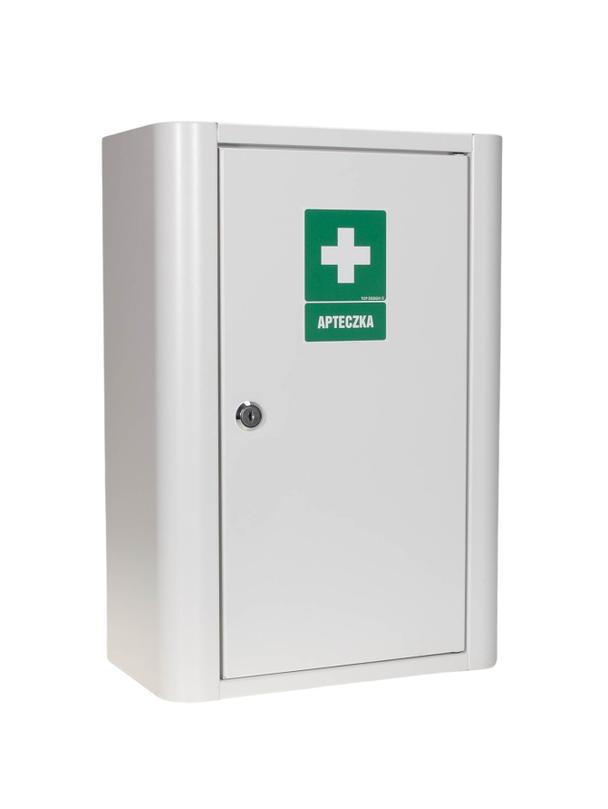 Apteczka metalowa 440x300x160-ML.B /  z zamkiem i naklejką