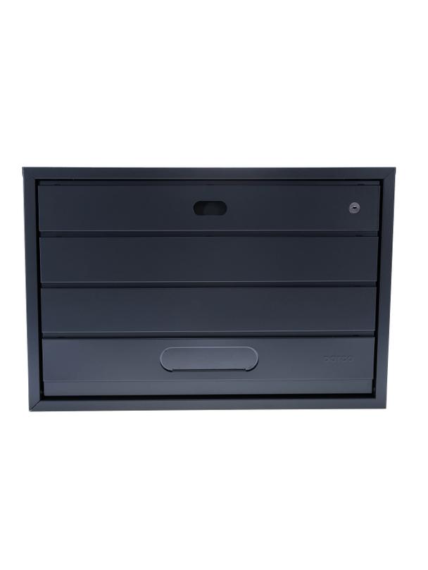 Skrzynka na listy BSL-1-RAL7021-U - UNIWERSALNA (RAL7021)- wizjer i kluczyk z przodu