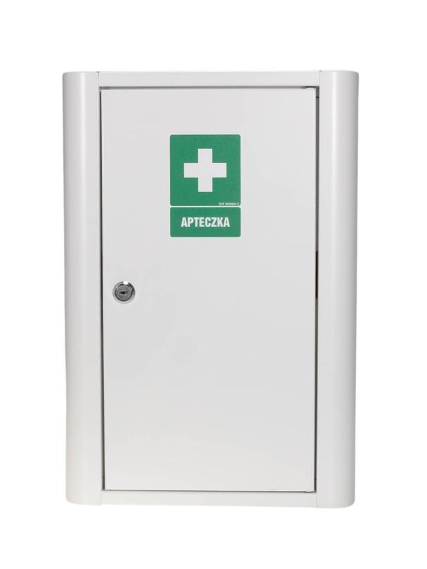 Apteczka metalowa 440x300x160-ML.B /  z zamkiem i naklejką