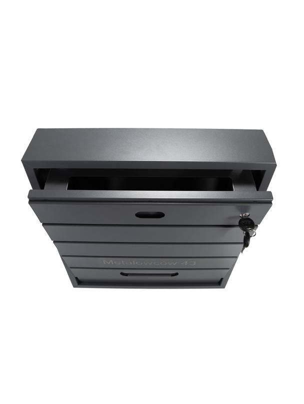 Skrzynka na listy BSL-3-GR-W - WĄSKI MODUŁ GRAFITOWA - wizjer i kluczyk z przodu