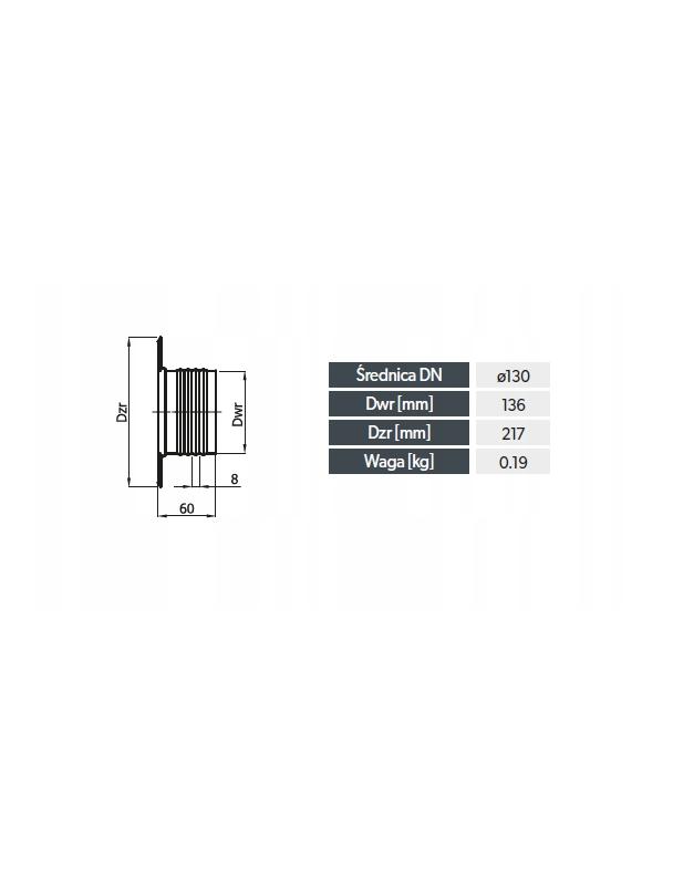 Rozeta ROZ130-ML.CZ (Czarna)  (RAL 9005)