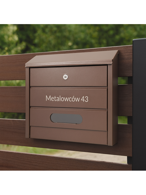Skrzynka na listy BSL-5/1-BR-U-BASIC  / UNIWERSALNA "BRĄZOWA" - wizjer i kluczyk z przodu