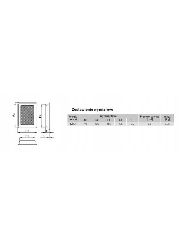 Kratka osłonowa KRL1-ML-CZ light (czarna)