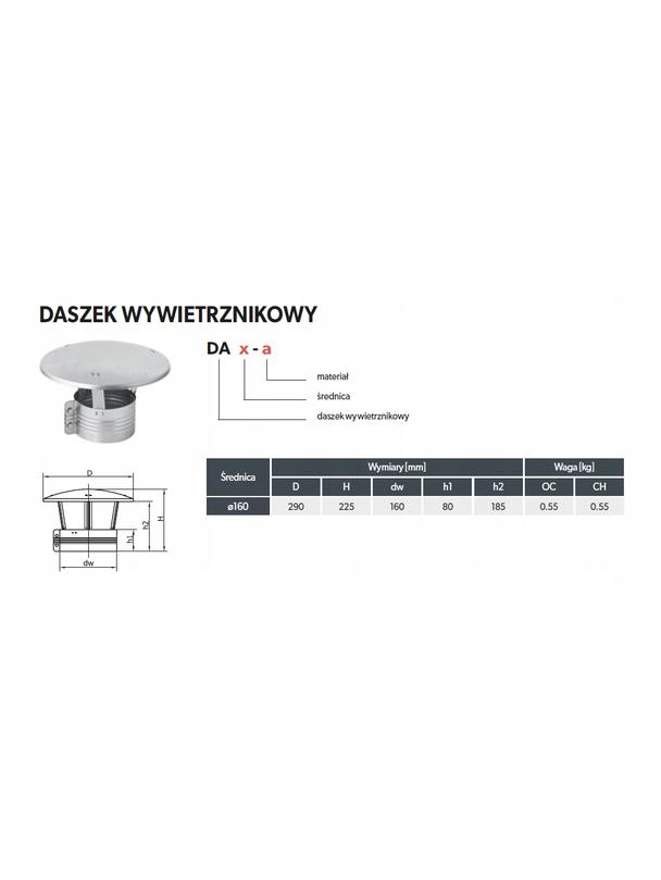 Daszek wywietrznikowy DA160-OC