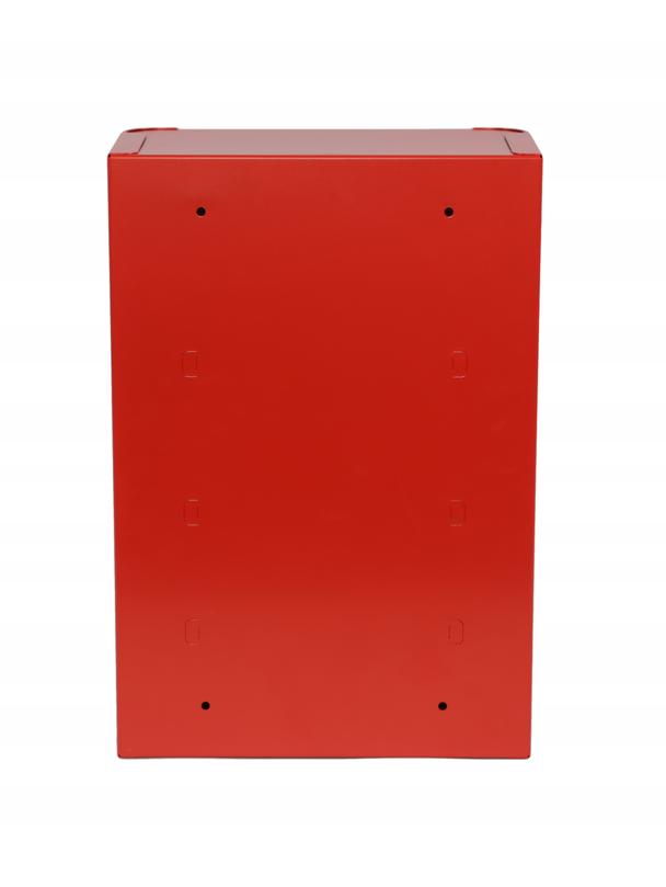 Szafka metalowa na Defibrylator AED zamykana na klucz  z naklejką  ML.RED ( CZERWONA RAL 3020 )