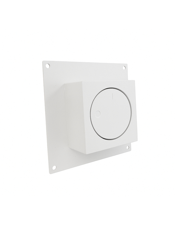 Pokrętło szybra do zabudowy kwadrat SZKŻ-REG-KW-ML-B (białe)