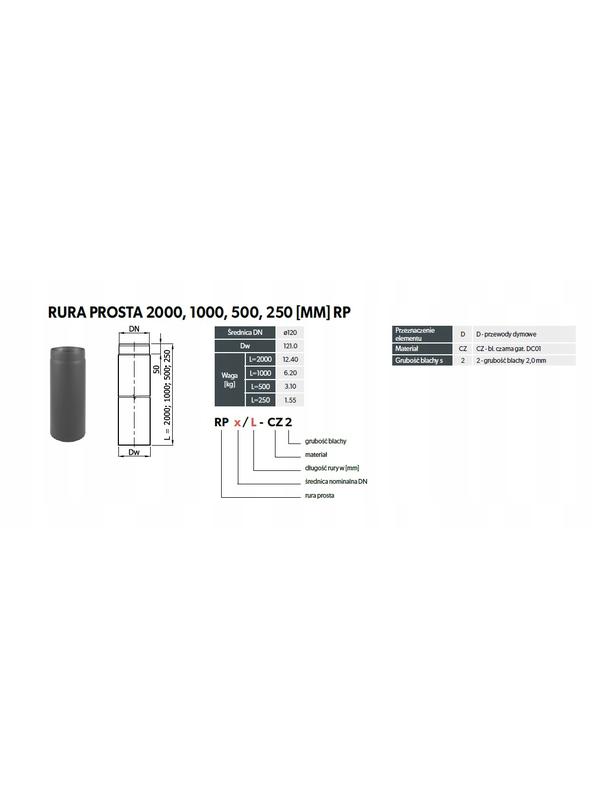 Rura prosta RP120/1000-CZ2 (ML)