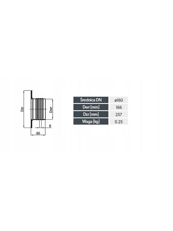 Rozeta ROZ160-ML.CZ (Czarna)  (RAL 9005)