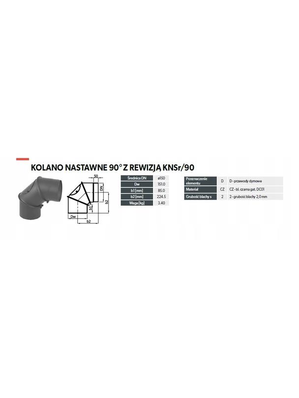 Kolano nastawne KNSR150/90-CZ2 (ML) 3seg z rewizją