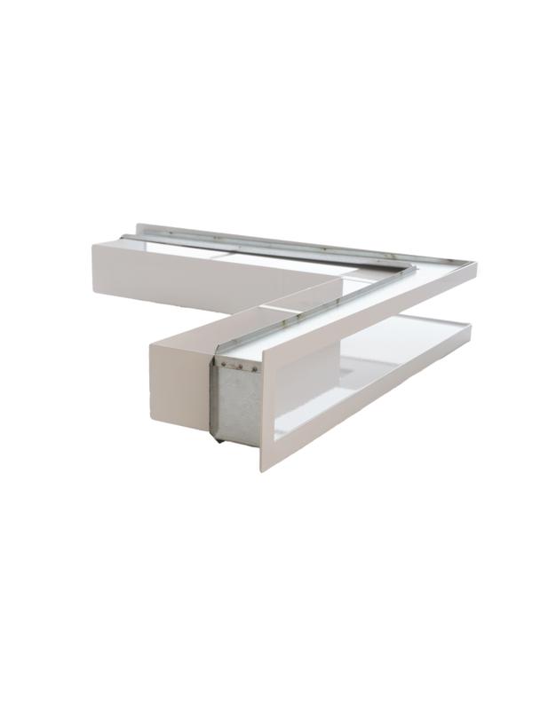 Kratka V-OPEN-KRVO-L/R-500x500/100-ML.B biała, oklejona filcem z ramką OC