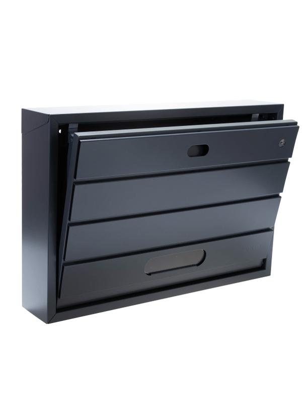 Skrzynka na listy BSL-1-RAL7021-U - UNIWERSALNA (RAL7021)- wizjer i kluczyk z przodu