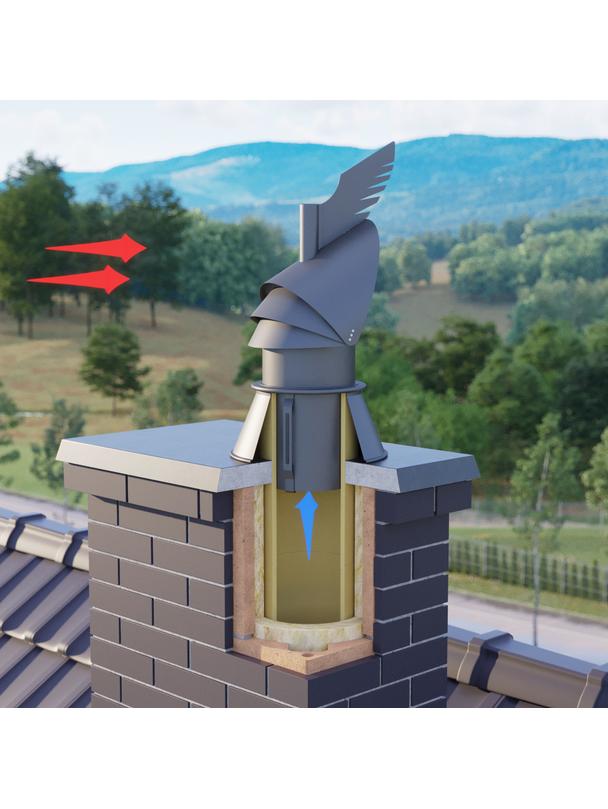 Rotowent DRAGON RO150CH-DR-PTU-ML.RAL9005 CZARNY (1.4404)