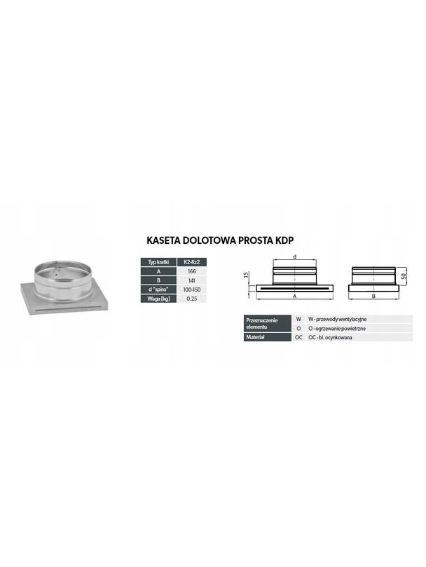 Kaseta dolotowa prosta KDPKRL2/100-OC (K2)