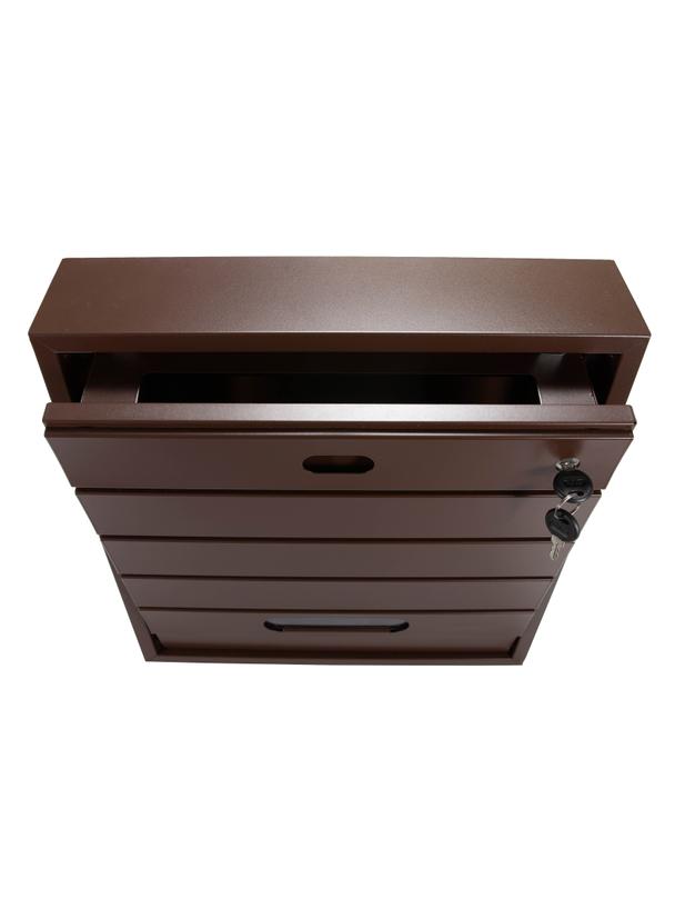 Skrzynka na listy BSL-3-BR-W - WĄSKI MODUŁ BRĄZOWA - wizjer i kluczyk z przodu