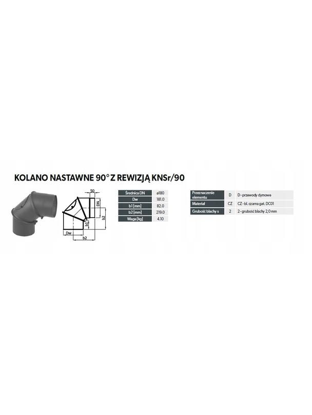 Kolano nastawne KNSR180/90-CZ2 (ML) 3seg z rewizją