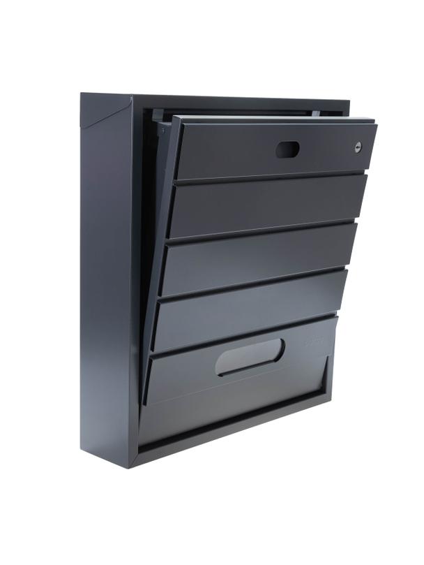 Skrzynka na listy BSL-3-GR-W - WĄSKI MODUŁ GRAFITOWA - wizjer i kluczyk z przodu