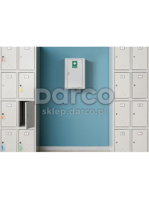 Apteczka metalowa 440x300x160-ML.B /  z zamkiem i naklejką