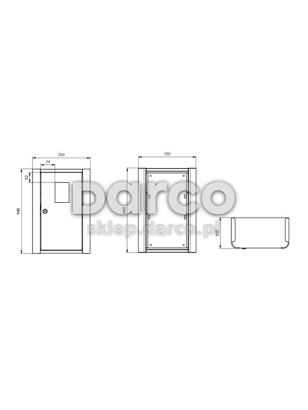 Apteczka metalowa 440x300x160-ML.B /  z zamkiem i naklejką
